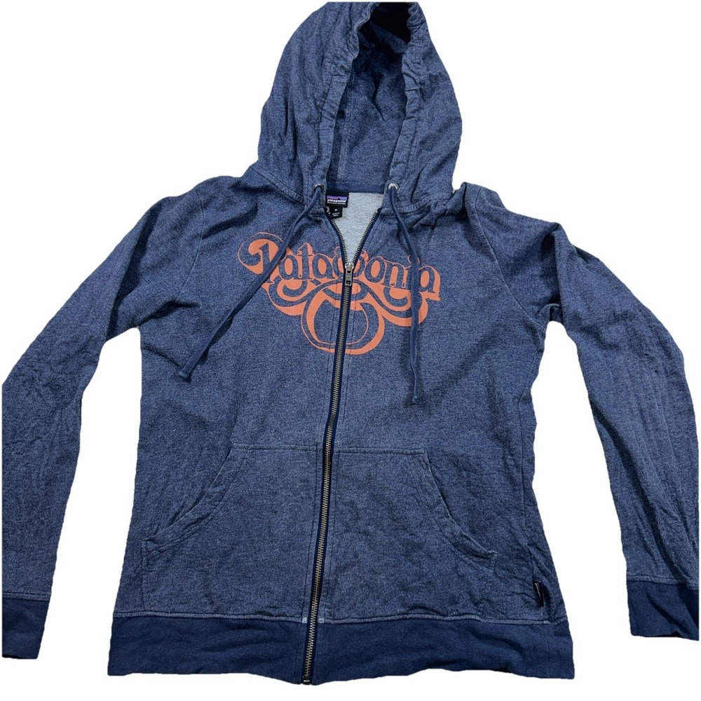 Patagonia Women's M Groovy Type Lightweight Full-Zip Hoody Blue Size S STY39453